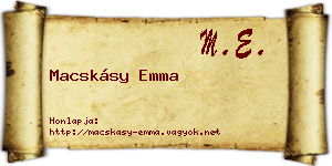 Macskásy Emma névjegykártya