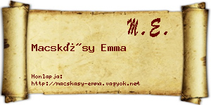 Macskásy Emma névjegykártya