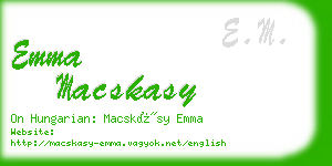 emma macskasy business card